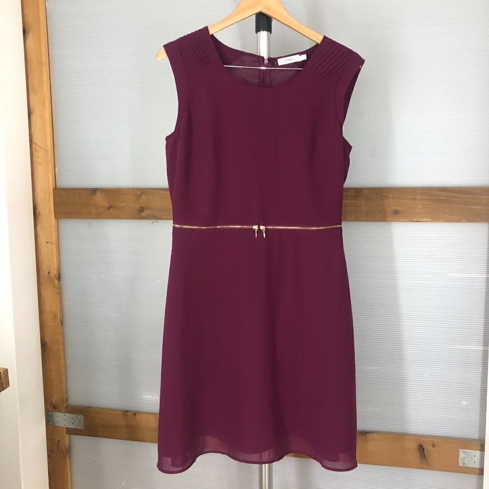Ricki's Purple Sleeveless Gold Zipper Fit‎ & Flare Dress Sz 8
